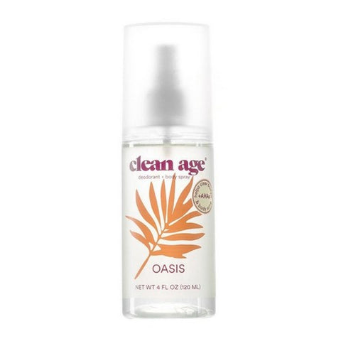Clean Age, Deodorant Plus Body Spray Oasis, 4 Oz Clean Age