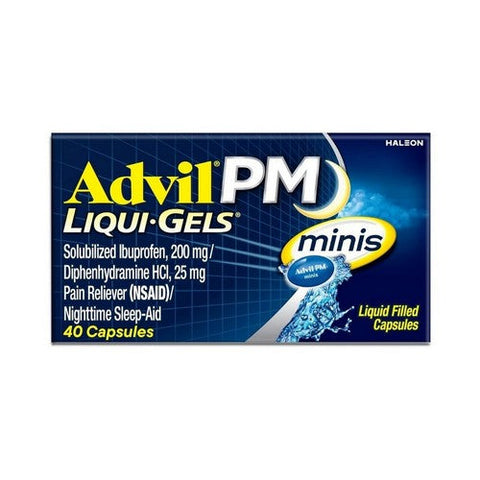 Advil, Ibuprofen PM Liquid Mini Nsaid Gelcaps, 40 Count Advil