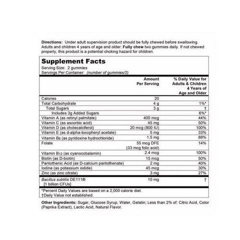 Miralax, Kids' Multivitamin With Probiotic Gummies Orange, 60 Count Miralax
