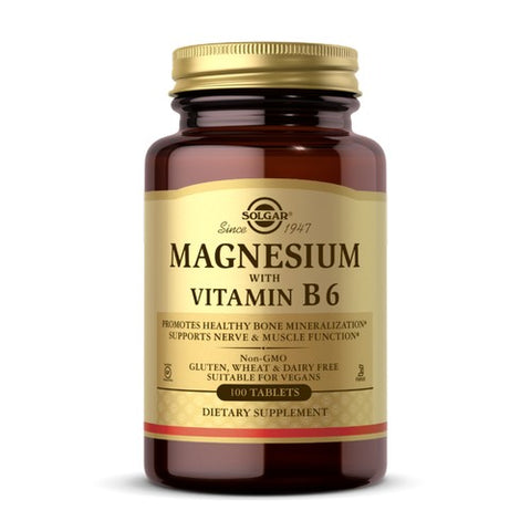 Solgar, Magnesium with Vitamin B6 Tablets, 100 Tabs Solgar