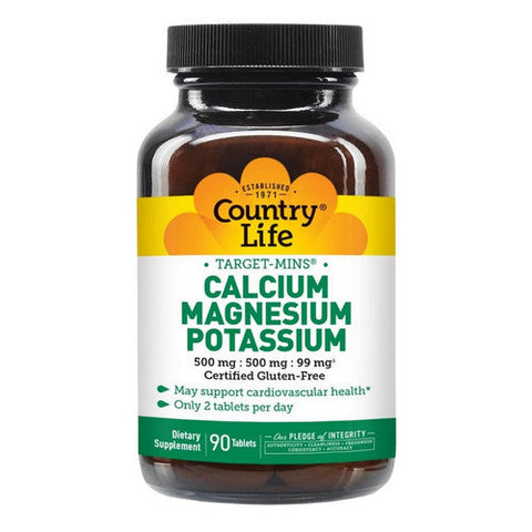 Country Life, Target-Mins Calcium Magnesium Potassium, 90 Tabs Country Life