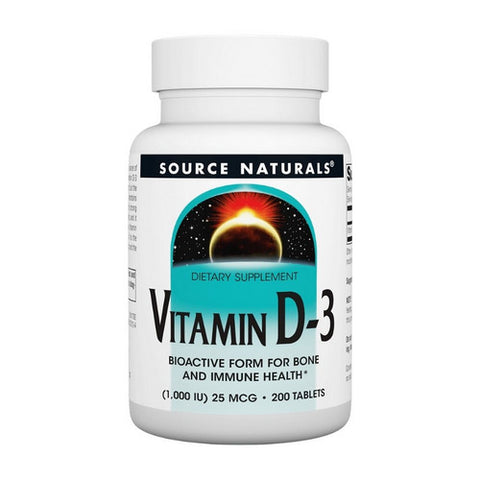 Source Naturals, Vitamin D, 1000 IU, 200 Tabs Source Naturals