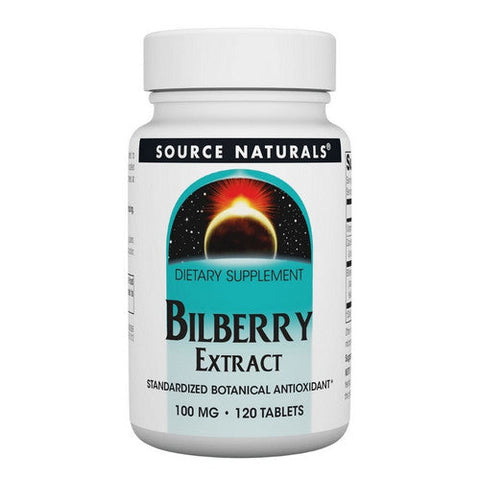 Source Naturals, Bilberry Extract, 100 MG, 120 Tabs Source Naturals
