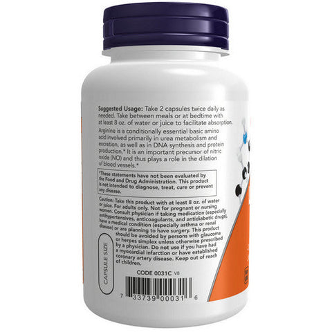 Now Foods, L-Arginine, 500 mg, 250 Caps Now Foods