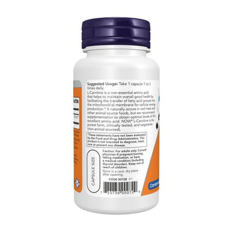 Now Foods, L-Carnitine, 500 Mg, 60 Veg Caps Now Foods