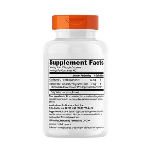 Doctors Best, High Absorption Coq10, 100 mg, 60 Veggie Caps Doctors Best