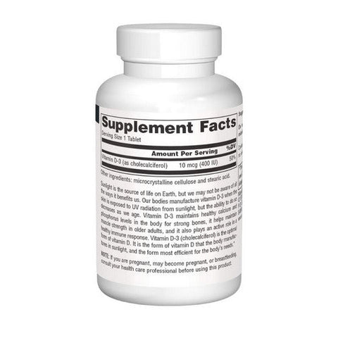 Source Naturals, Vitamin D, 400 IU, 100 Tabs Source Naturals