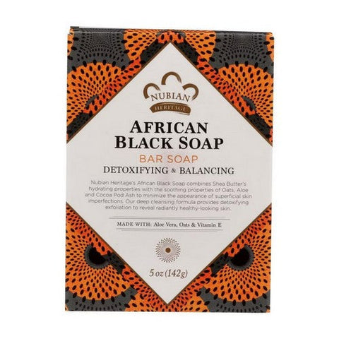 Nubian Heritage, African Black Detoxifying Bar Soap With Shea Butter, 5 Oz Nubian Heritage