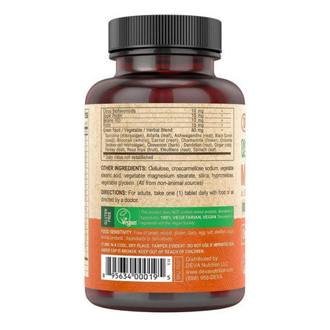 Deva Vegan Vitamins, Vegan Multivitamin And Mineral Supplement Iron Free, 90 Tab Deva Vegan Vitamins