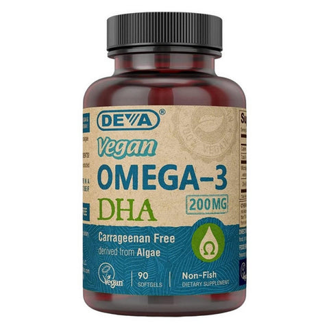Deva Vegan Vitamins, Vegan Omega-3 Dha, 200 Mg, 90 Softgels Deva Vegan Vitamins