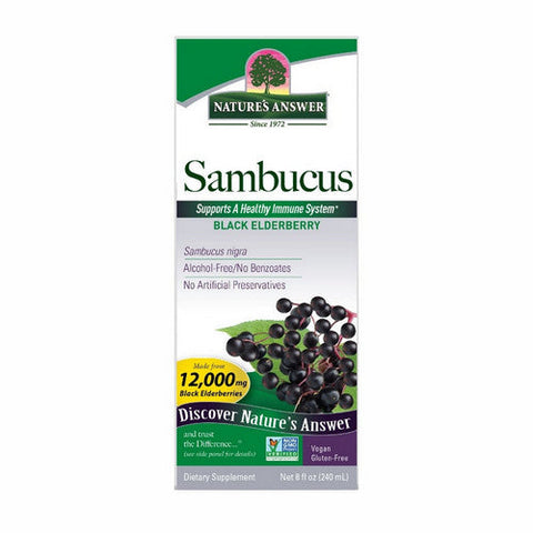 Nature's Answer, Sambucus Black Elderberry Alcohol-Free, 2500 Mg, 8 Oz Nature's Answer