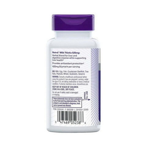 Natrol, Milk Thistle Advantage, 525 Mg, 60 Caps Natrol