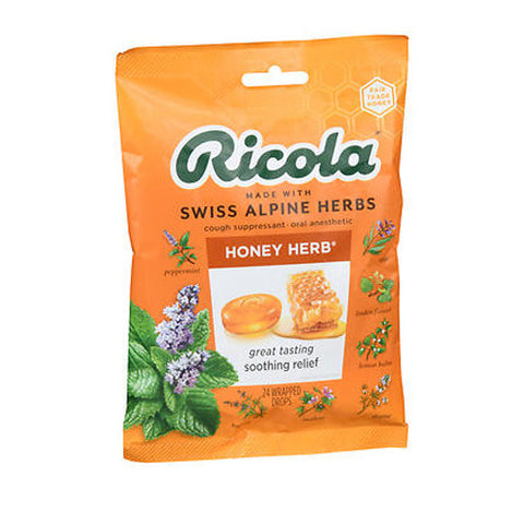 Ricola, Cough Suppressant Oral Anesthetic Drops Honey Herb, 24 Count Ricola