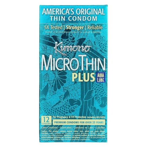 Mayer Laboratories, Kimono MicroThin Condoms, Aqua Lube 12 CT Mayer Laboratories