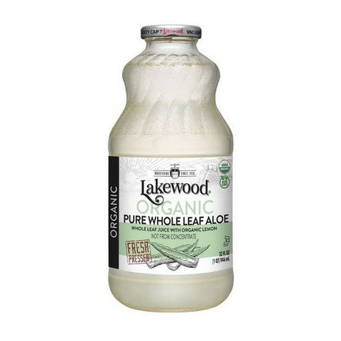 Organic Whole Leaf Aloe Lemon 32 Oz by Lakewood Organic