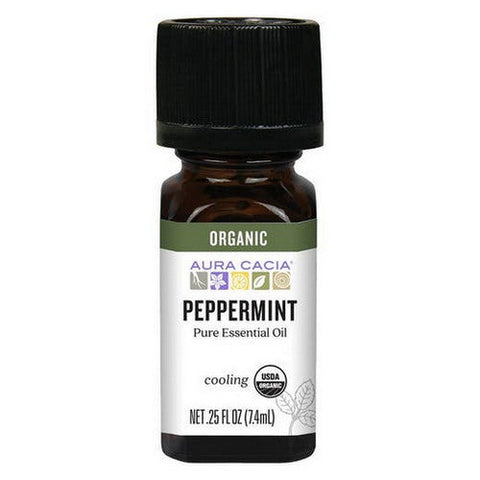 Aura Cacia, Organic Pure Aromatherapy Oil Peppermint, 0.25 Oz Aura Cacia