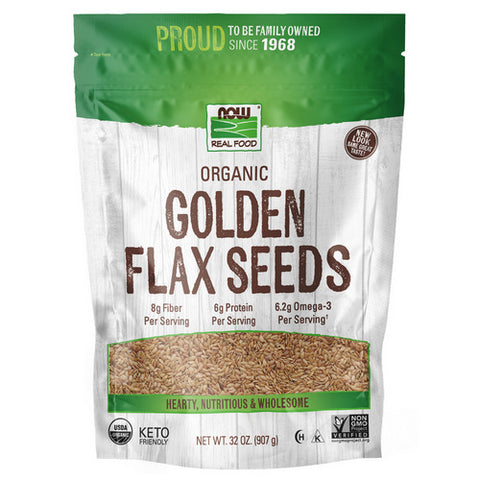 Now Foods, Golden Flax Seeds Organic, 2 lb Now Foods