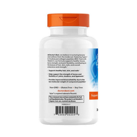Doctors Best, Collagen Types 1 and 3 and Vitamin C, 3,000 Mg, 180 Tablets Doctors Best