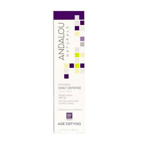 Andalou Naturals, Ultra Sheer Daily Defence Facial Lotion Age Defying Spf 18, SPF 18 2.7 oz Andalou Naturals