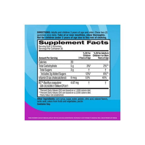 Schiff, Advantage Daily Probiotics 3 In 1 Gummies Natural Fruit, 60 Count