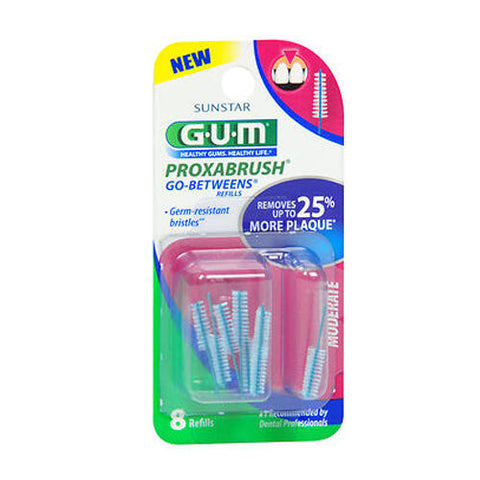 Gum, Go-Betweens Proxabrush Refills Moderate, cylindrical 612RN 8 ct Gum
