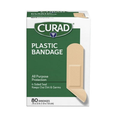 Curad, Plastic Bandages 0.75 X 3 Inches, 80 Each Curad