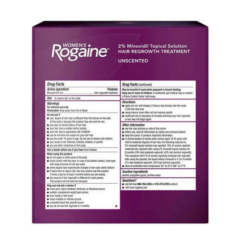 Rogaine, Women'S 2% Minoxidil Hair Regrowth Treatment Topical Solution Unscented, 2 Oz Rogaine