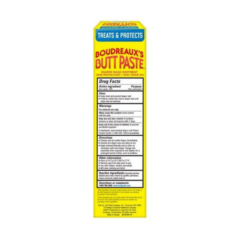 Boudreaux, Butt Paste Zinc Oxide 16% Diaper Rash Ointment Original, 4 Oz Boudreaux