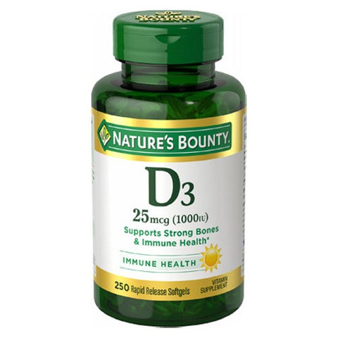 Nature's Bounty, D3 High Potency, 1000 IU, 250 Softgels Nature's Bounty