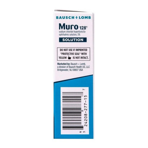 Bausch + Lomb, Muro 128 Sodium Chloride 5% Hypertonicity Ophthalmic Solution, 15 Ml Bausch + Lomb