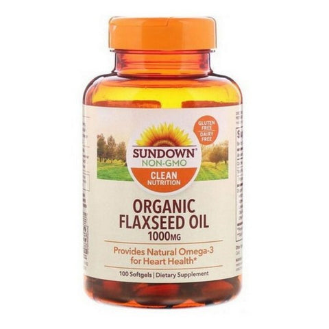 Organic Flaxseed Oil 100 Softgels by Sundown Naturals