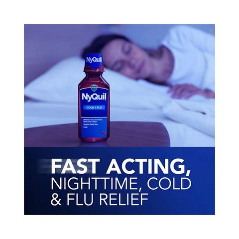 Vicks, Nyquil Cold And Flu Liquid Cherry, 8 Oz