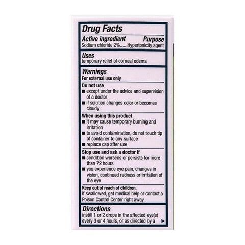 Bausch + Lomb, Muro 128 Sodium Chloride Hypertonicity Ophthalmic Solution 2%, 15 Ml